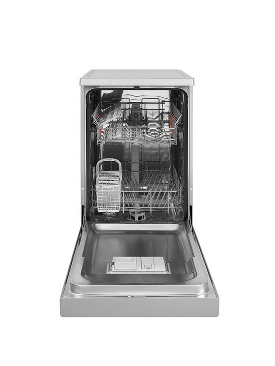 stillFront image of hotpoint-hsfe1b19sukn-10-place-slimline-dishwasher-with-quick-wash-silver