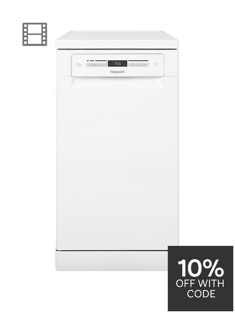 hotpoint-clover-hsfo3t223wukn-10-place-slimline-dishwasher-with-quick-wash-and-3d-zone-wash-white