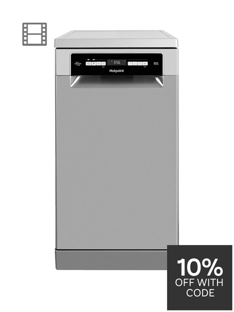 hotpoint-hsfo3t223wxukn-10-place-slimline-dishwasher-with-quick-wash-and-3d-zone-wash-inox