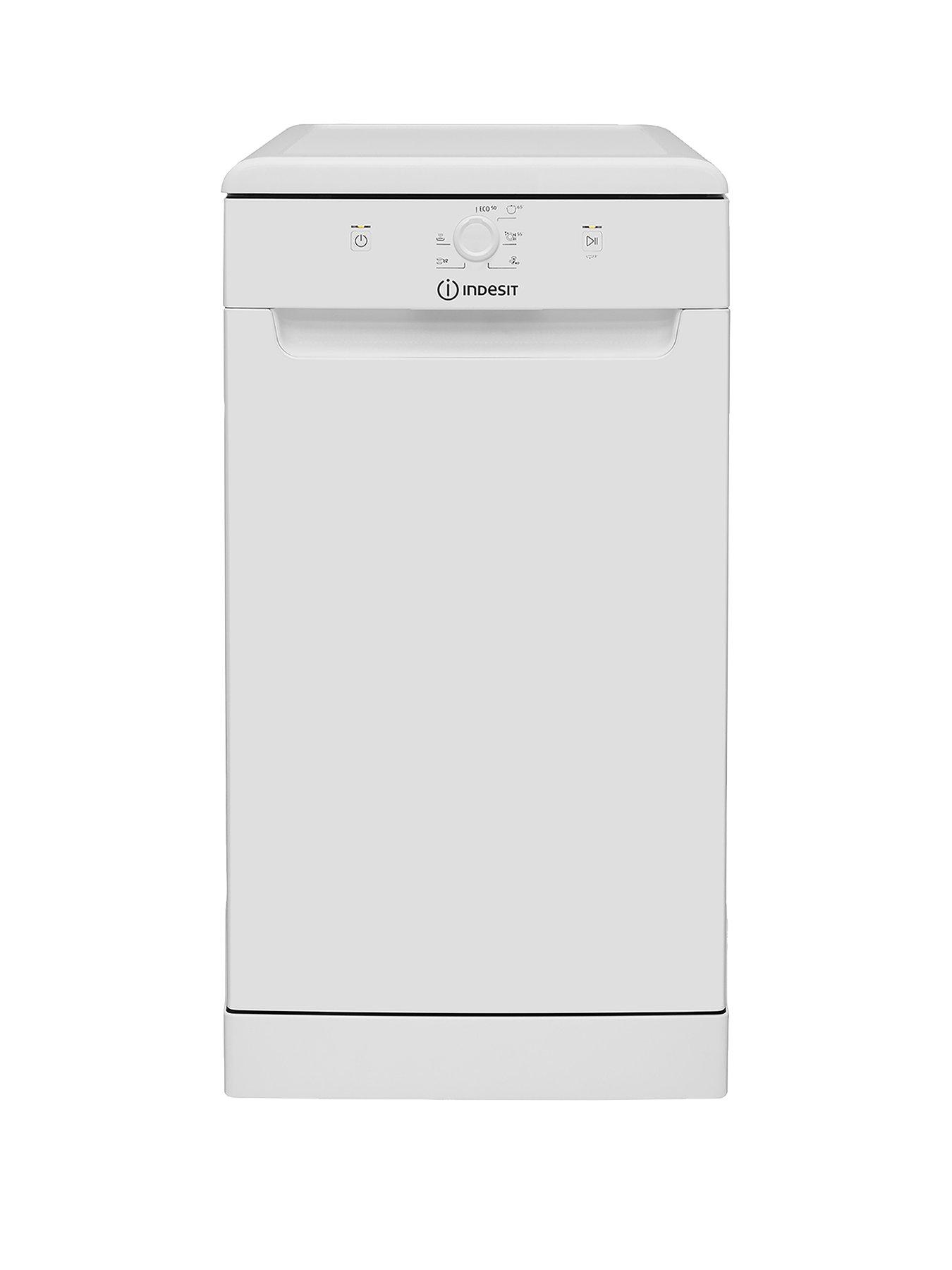 Product photograph of Indesit Dsfe1b10ukn 10-place Slimline Dishwasher With Quick Wash - White from very.co.uk