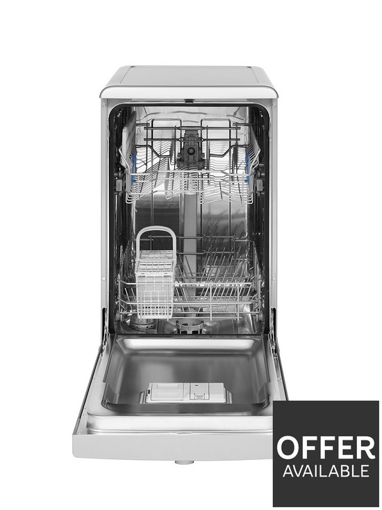 stillFront image of indesit-dsfe1b10sukn-10-place-slimline-dishwasher-with-quick-wash-silver