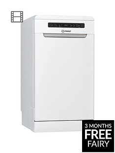 Indesit DSFO3T224Z 10-Place Slimline Dishwasher with Quick Wash and Baby Care - White