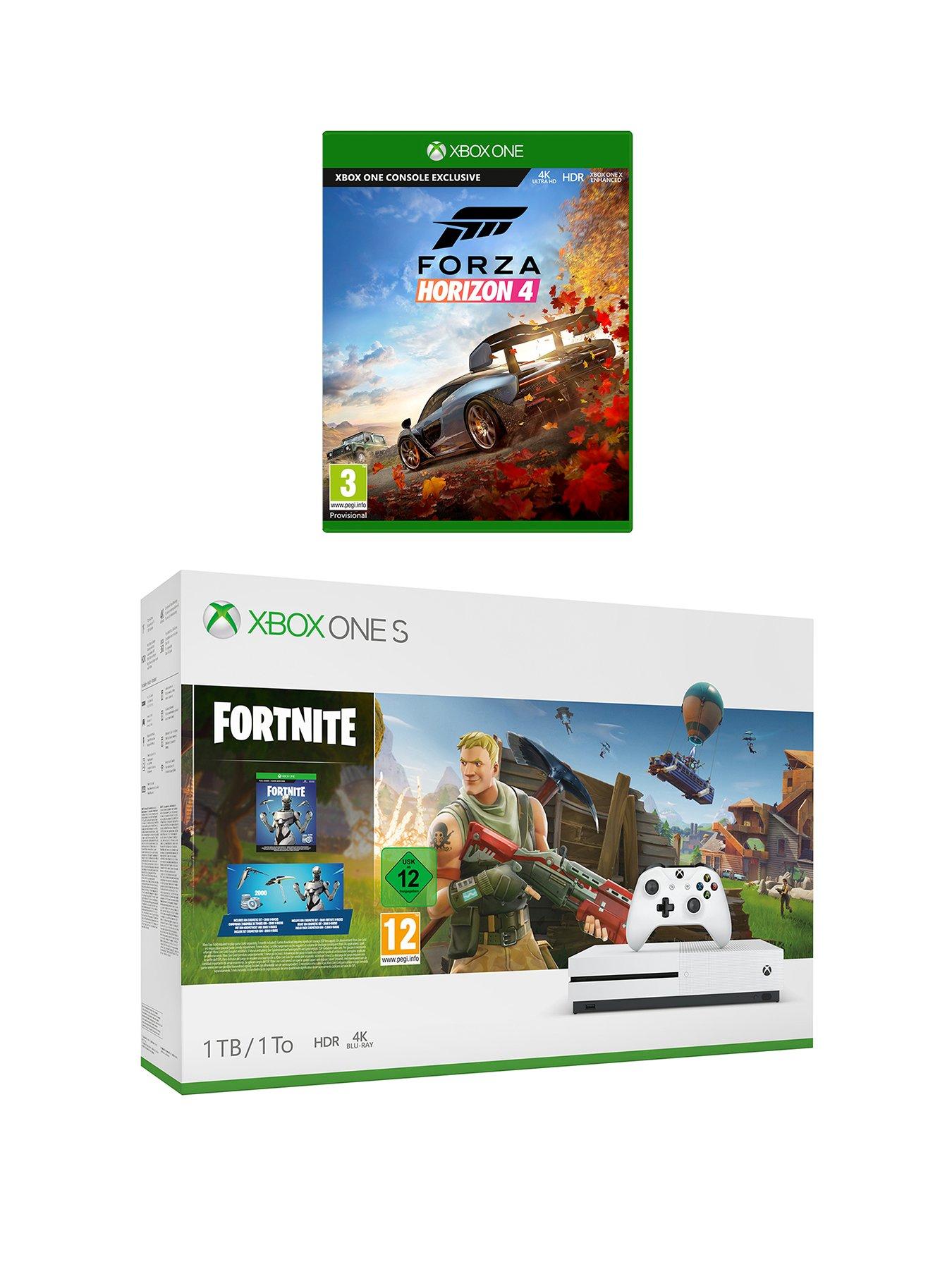 xbox one s fornite 1tb console bundle with forza horizon 4 and optional extras - dolby atmos fortnite xbox