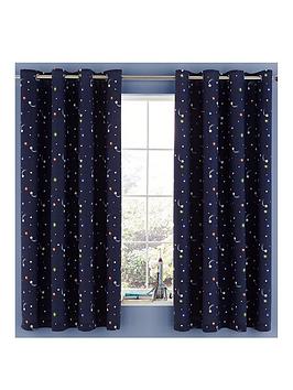 Product photograph of Catherine Lansfield Happy Space Eyelet Lined Curtains from very.co.uk