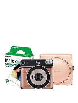 Fujifilm Instax Sq6 Instant Camera With 10 Shots And A Blush Gold Case