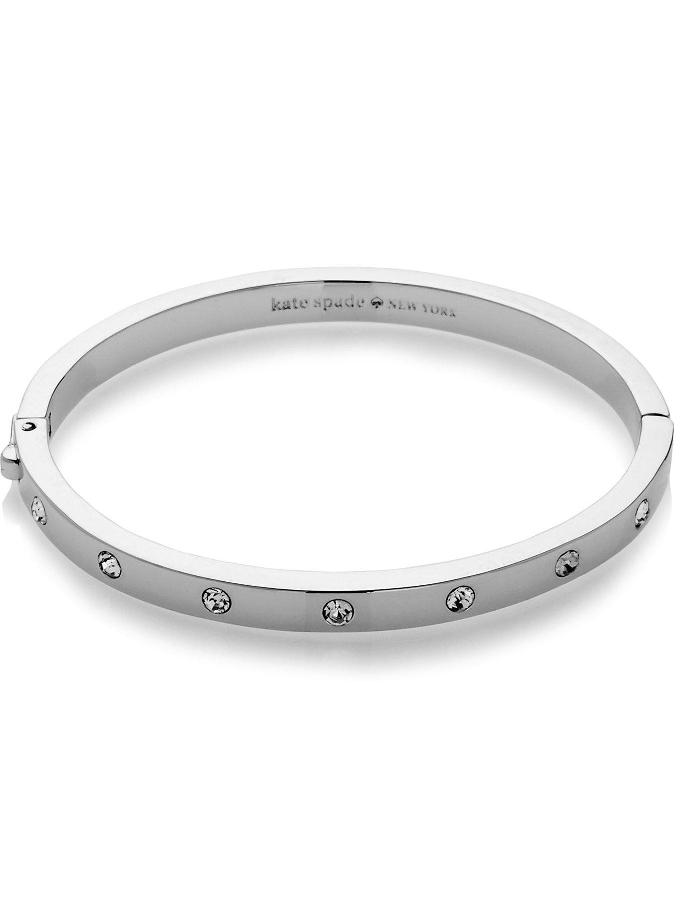 KATE SPADE HERITAGE THIN SPADE BUTTON BANGLE - SILVER • Voisins Department  Store