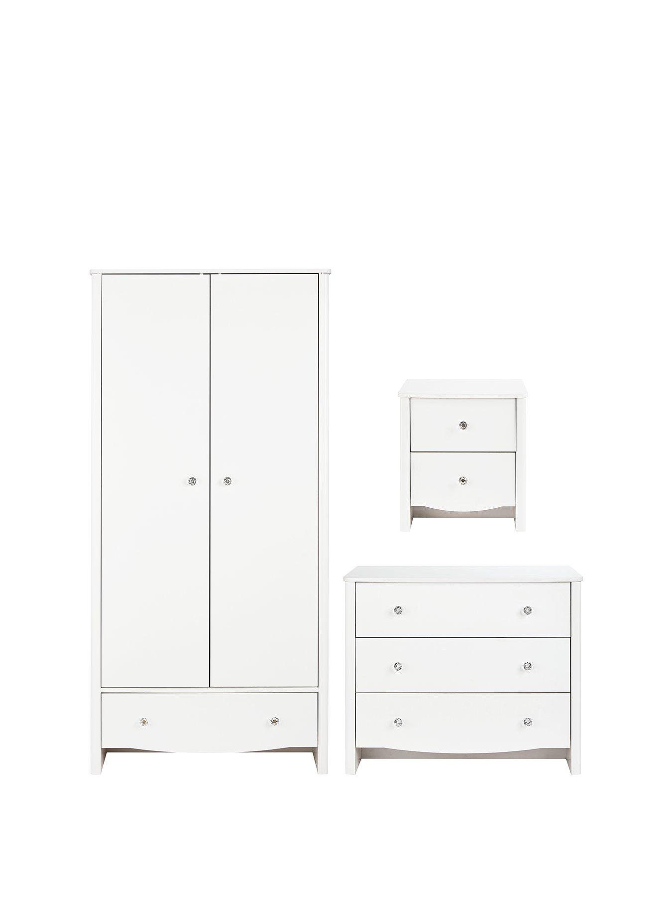 Alexis Kids 3 Piece White Package 2 Door 1 Drawer