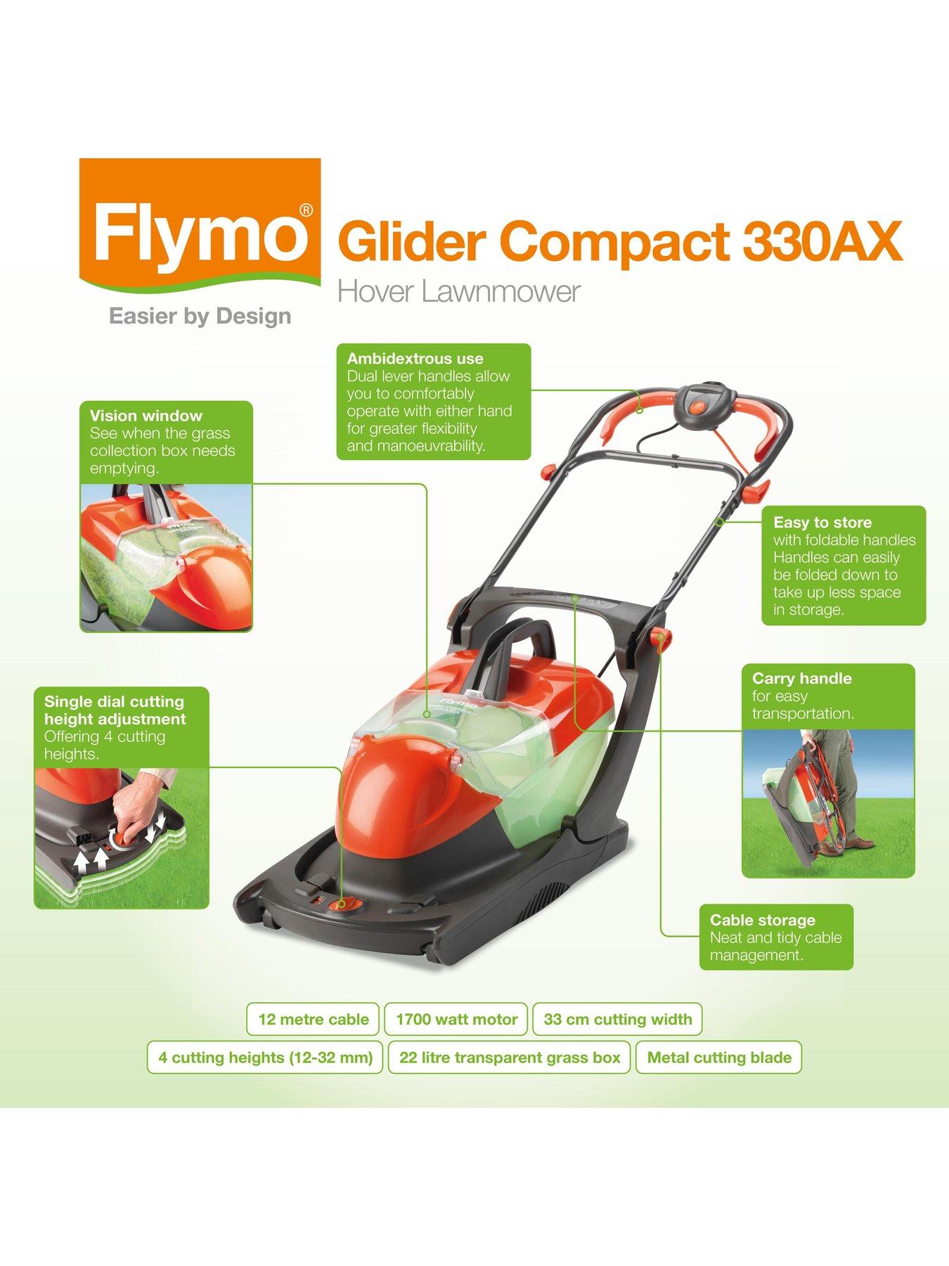 Flymo Glider Compact 330AX Corded Hover Collect Lawnmower very