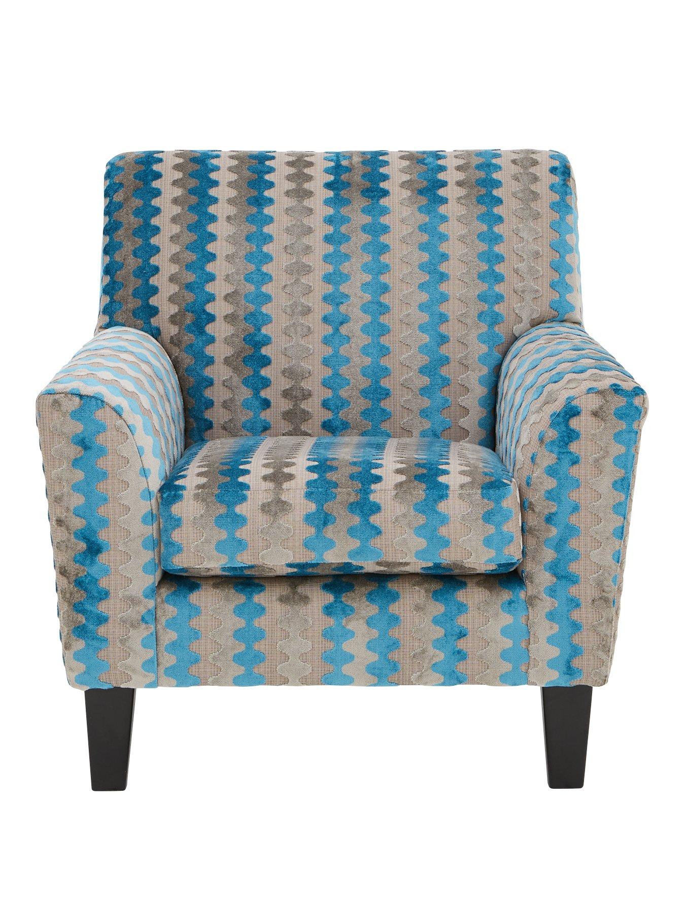 teal pattern accent chair