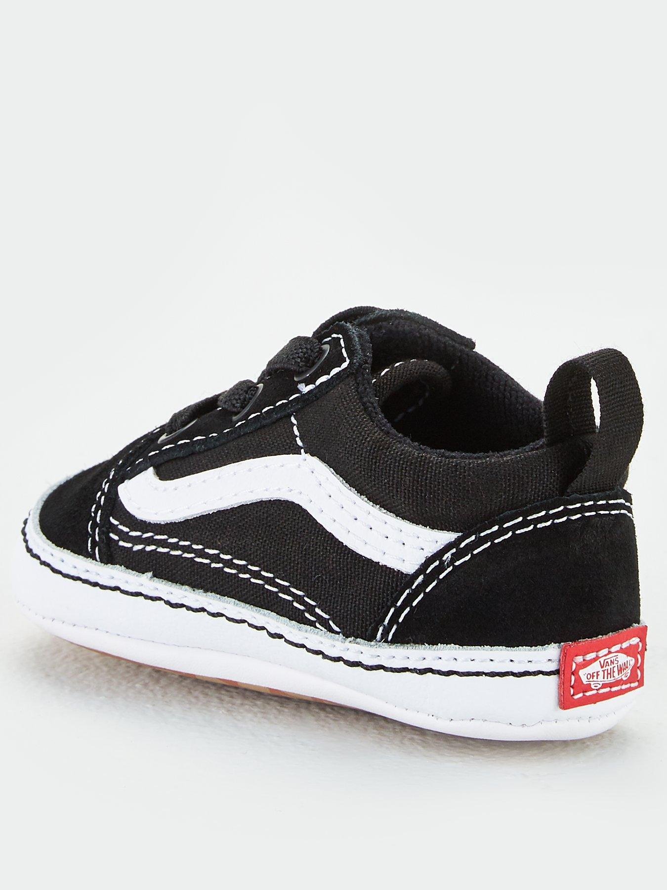 Vans Baby Unisex Old Skool Infant Crib Trainer Black White Very