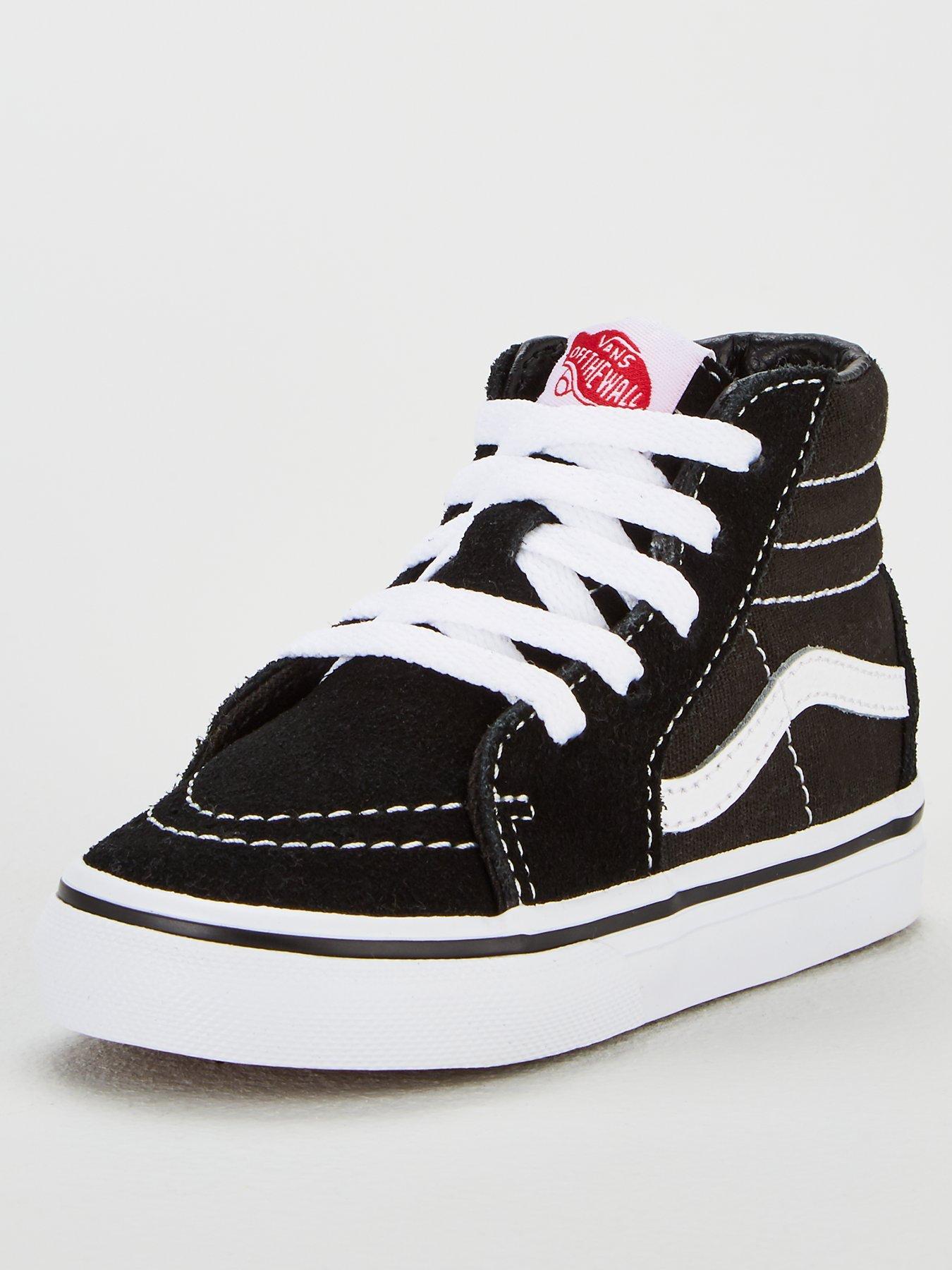 Vans Sk8-Hi  Toddler Unisex Hi Top Trainers-Black/White, Black/White, Size 6 Younger