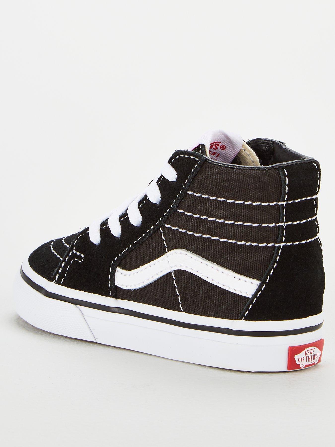 Vans Sk8-Hi Toddler Unisex Hi Top Trainers-Black/White | Very.co.uk