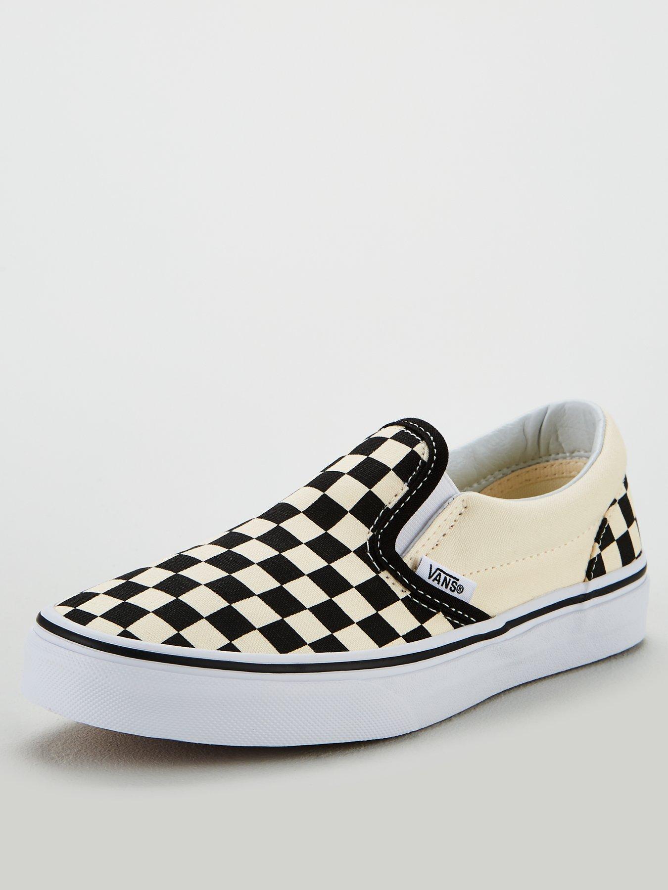 Vans Checkerboard Classic Slip-on Plimsolls - Black/White | very.co.uk