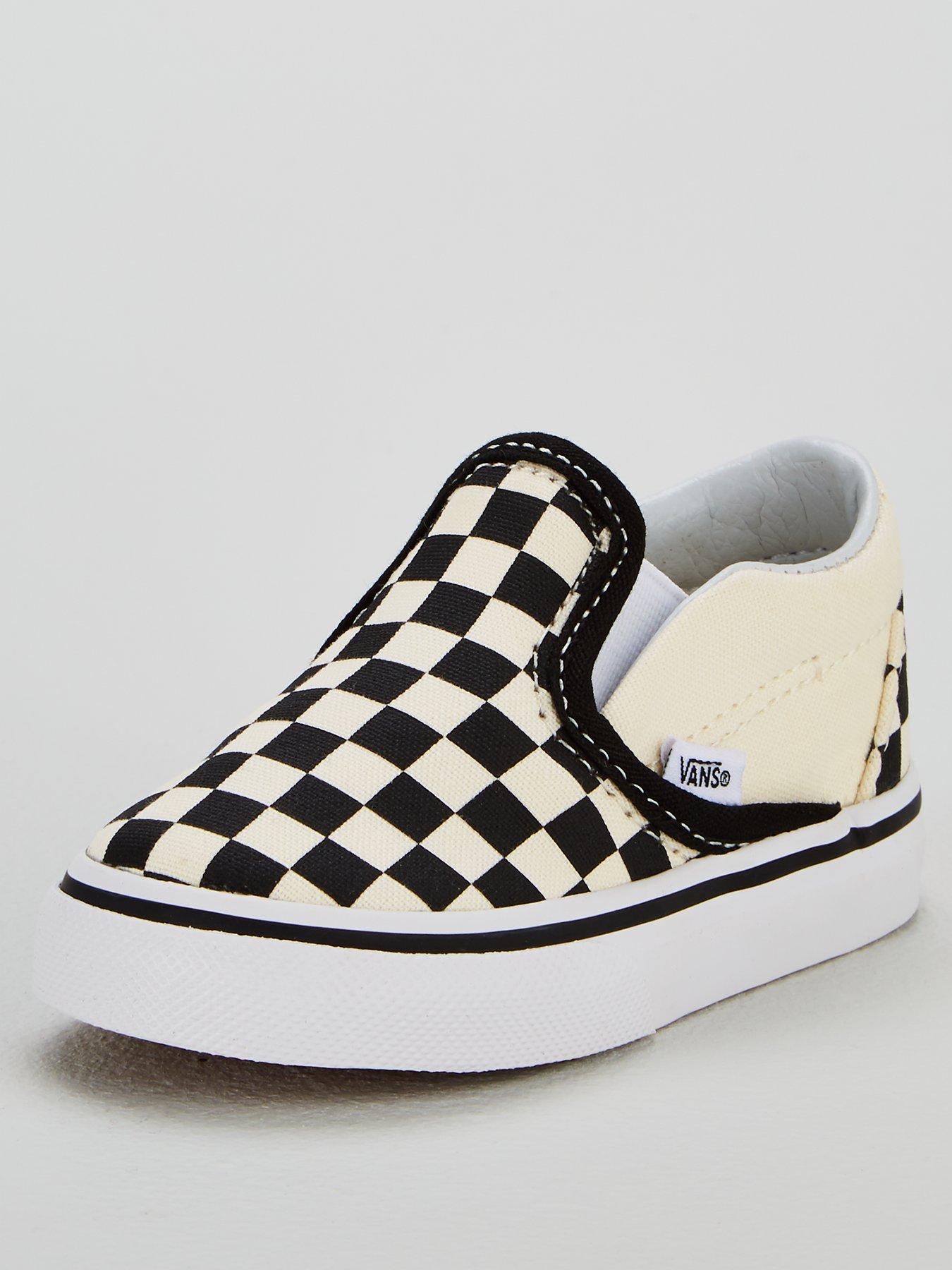Vans Infant Unisex Classic Slip-On Checkerboard Trainer - Black/White