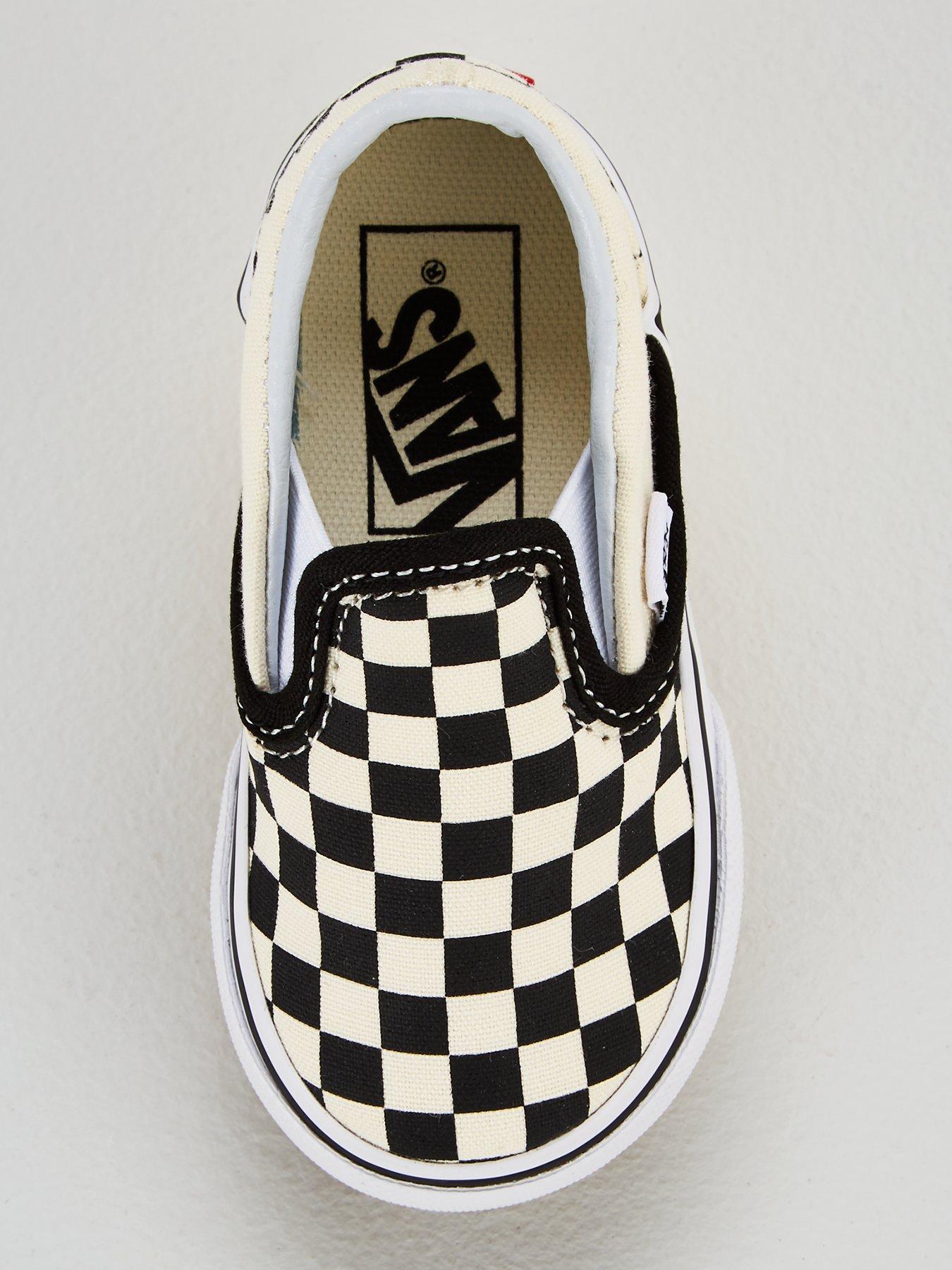 Infant Unisex Classic Slip On Checkerboard Trainer Black White