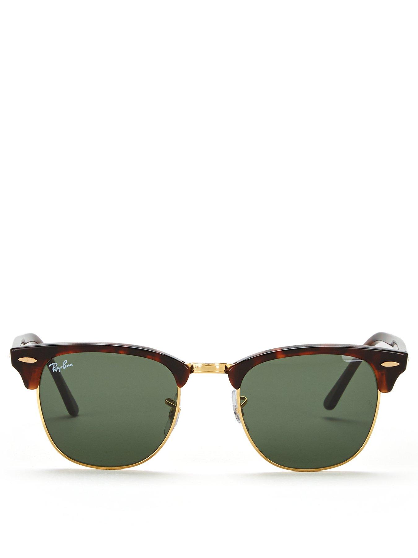 Image 3 of 4 of Ray-Ban Clubmaster Square Sunglasses Mock Tortoise On Arista Frame With G-15 Green Lens