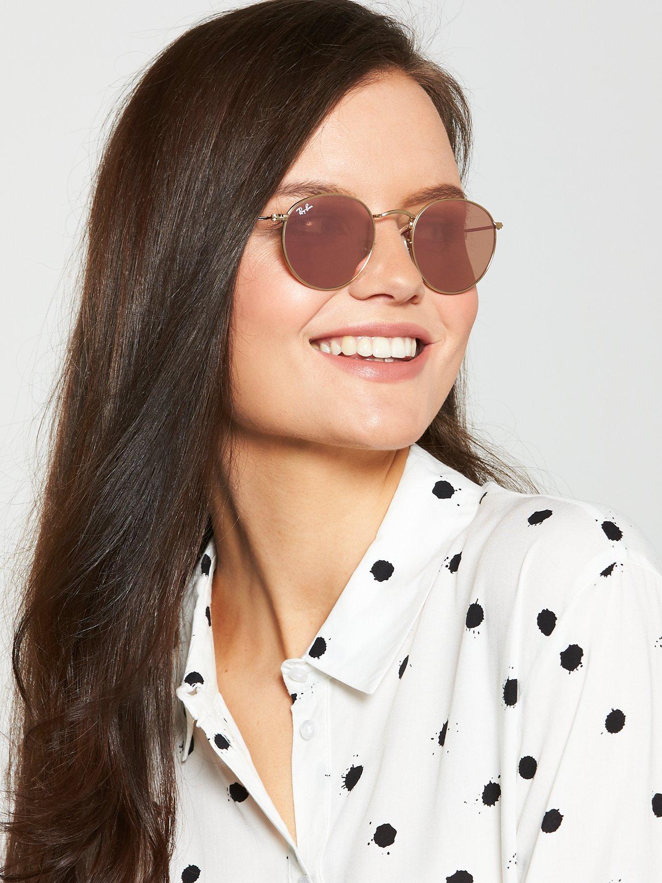 Ray Ban Round Metal Sunglasses Shiny Gold Very Co Uk