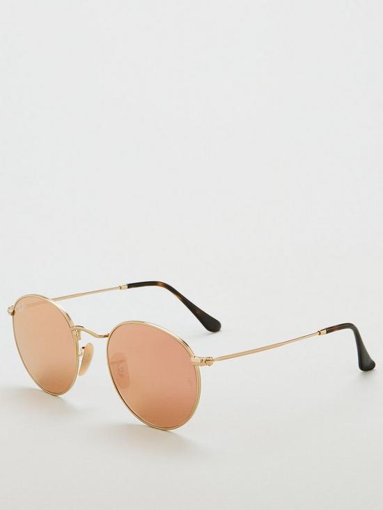 stillFront image of ray-ban-round-metal-sunglasses-shiny-gold