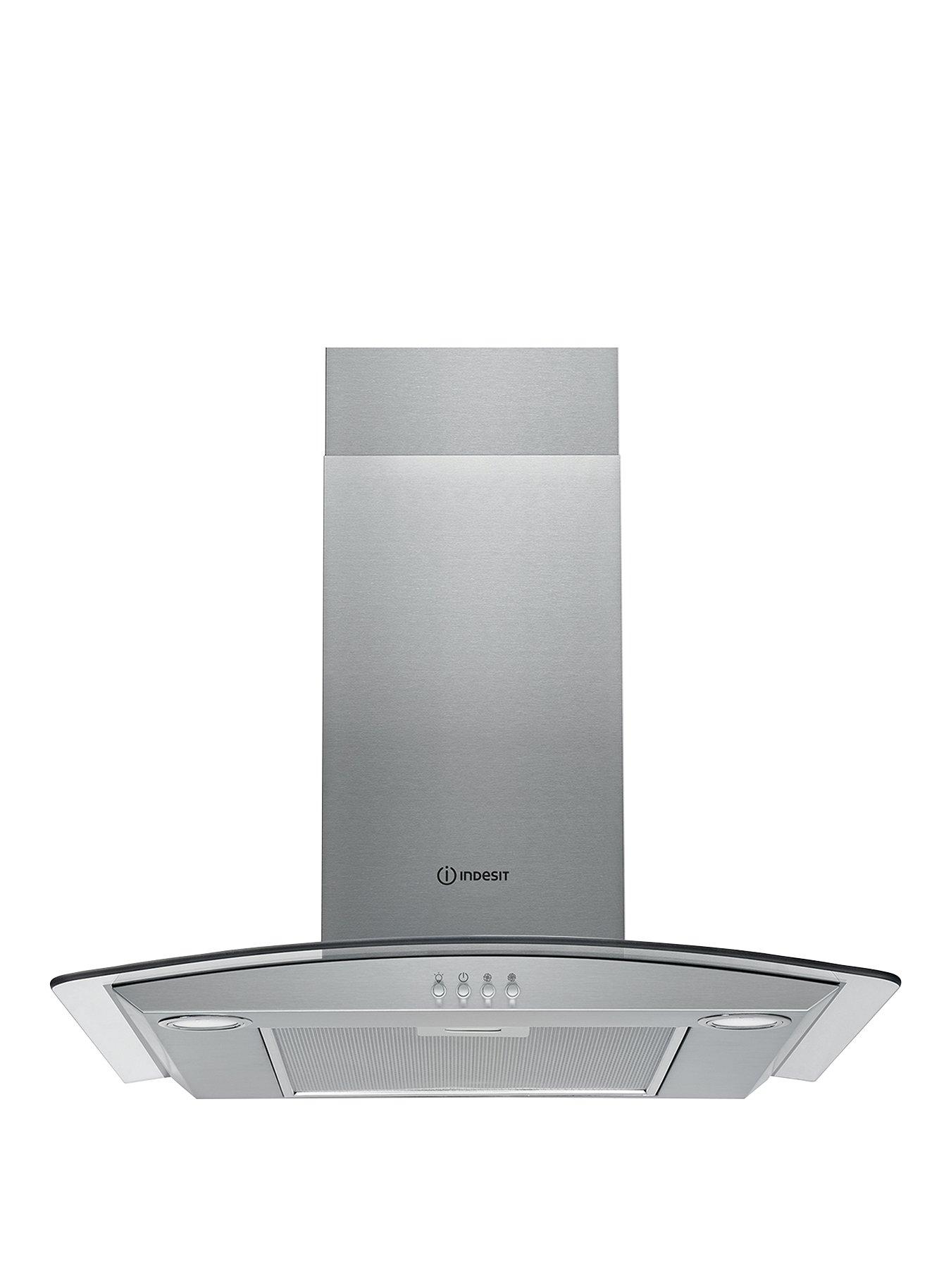 Indesit Ihgc6.5Lmx 60Cm Curved Glass Cooker Hood – Stainless Steel