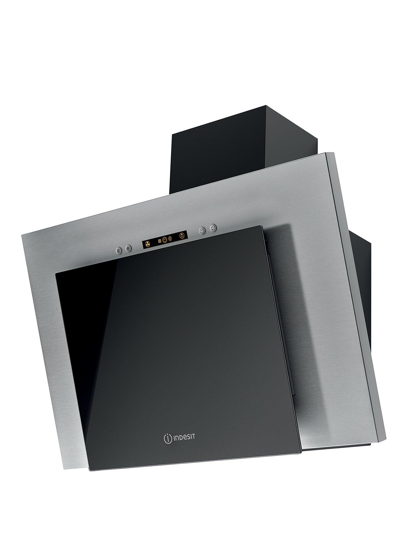 Indesit Ihvp6.4Llk Angled 60Cm Cooker Hood - Black