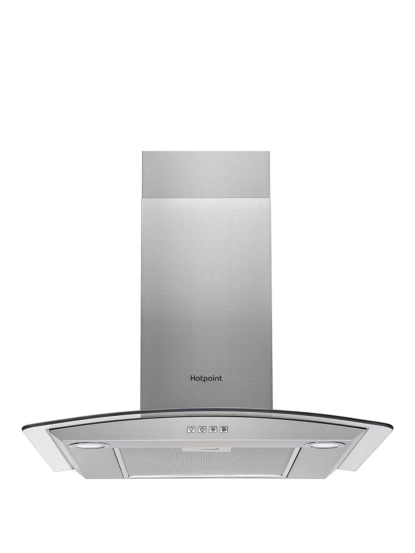 Hotpoint PHGC7.4FLMX 70cm Curved Glass Cooker Hood - Stainless Steel