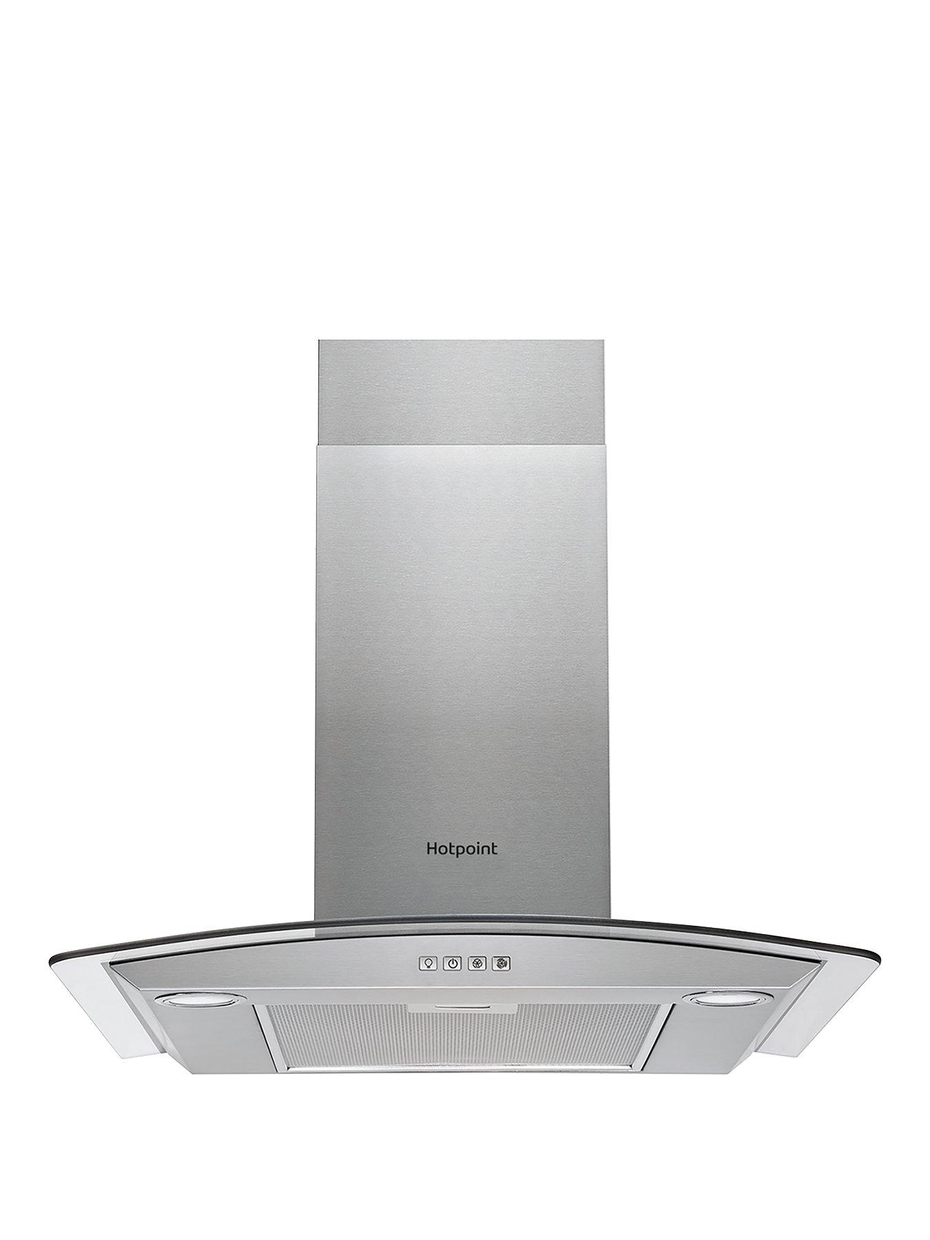 Hotpoint PHGC6.4FLMX 60cm Curved Glass Cooker Hood - Stainless Steel