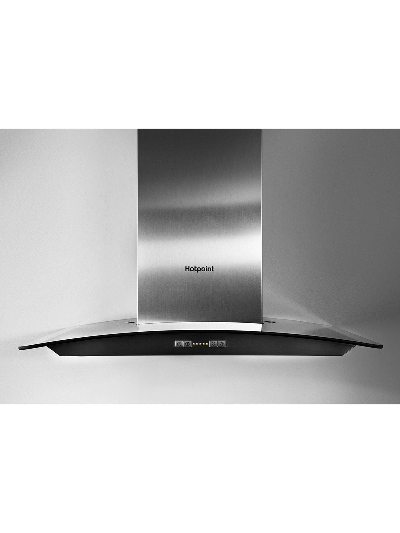 Image 3 of 5 of Hotpoint PHGC6.4FLMX 60cm Curved Glass Cooker Hood - Stainless Steel