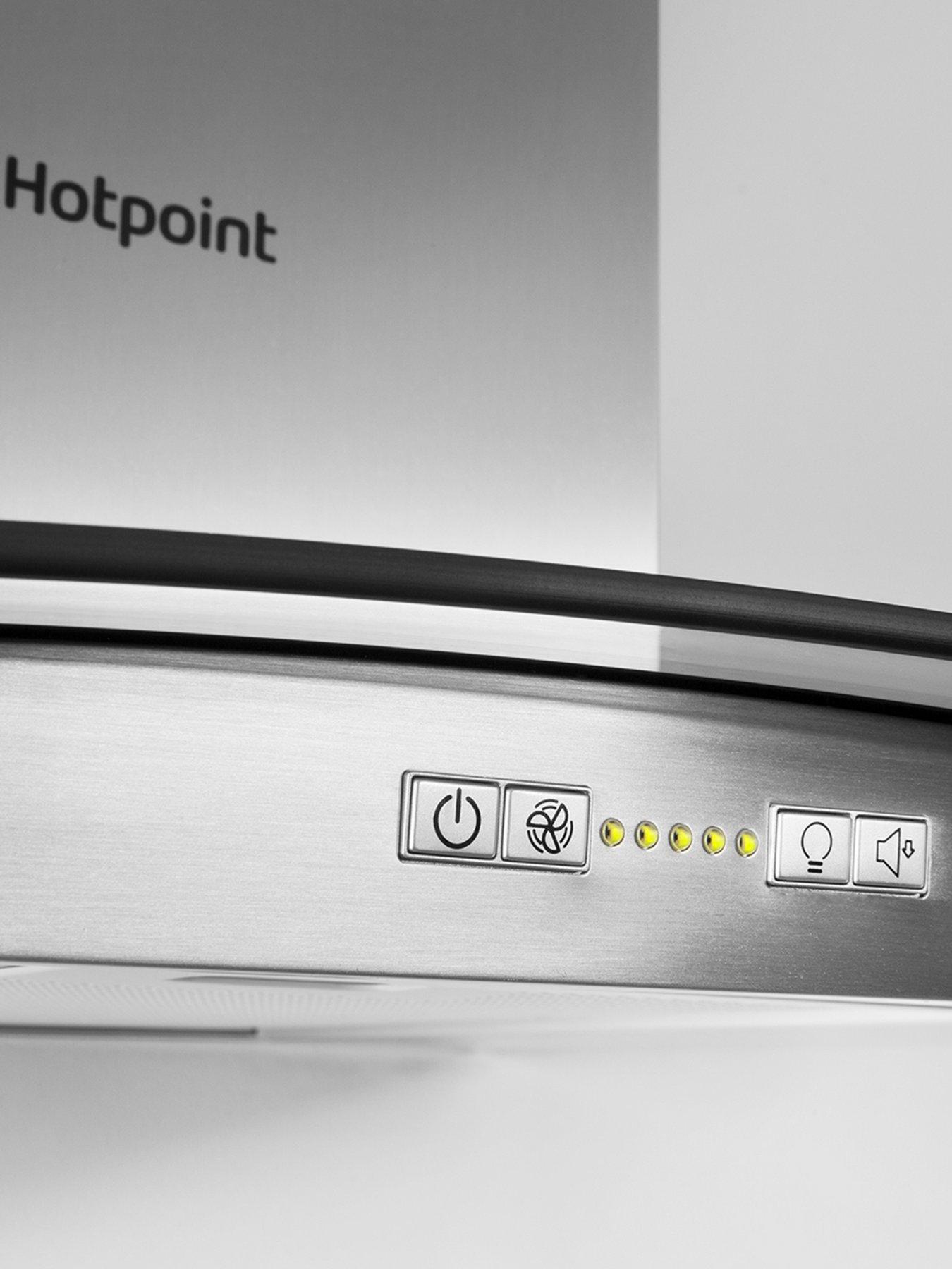 Image 4 of 5 of Hotpoint PHGC6.4FLMX 60cm Curved Glass Cooker Hood - Stainless Steel