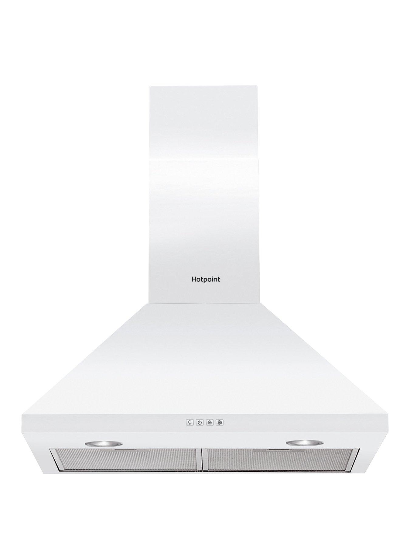 Product photograph of Hotpoint Phpc6 5flmx 60cm Wide Pyramid Cooker Hood - White from very.co.uk