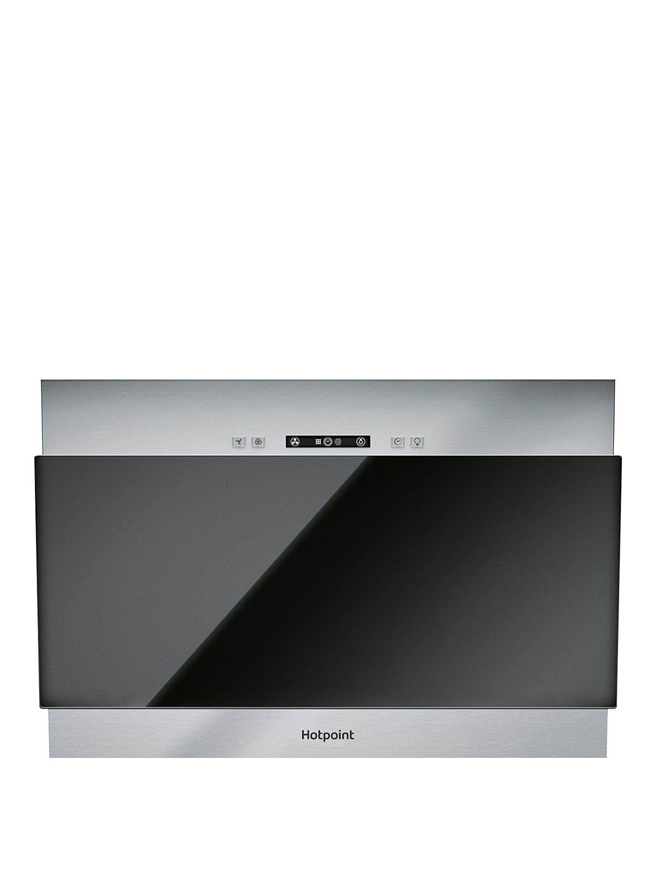 Image of Hotpoint PHVP6.4FALK/1 60cm Wide Vertical Glass Cooker Hood - Black