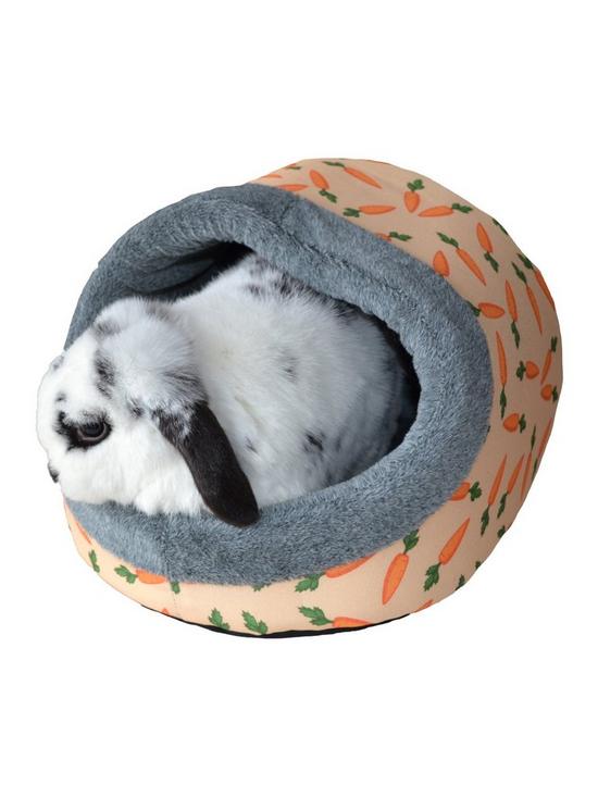 stillFront image of rosewood-carrot-plush-hooded-animal-bed--small