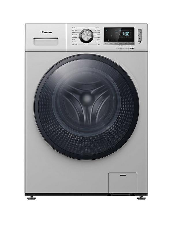 Can You Wash A Double Duvet In A 7kg Washing Machine Hisense Wfbl7014vs 7kg Load 1400 Spin Washing Machine Silver Very Co Uk