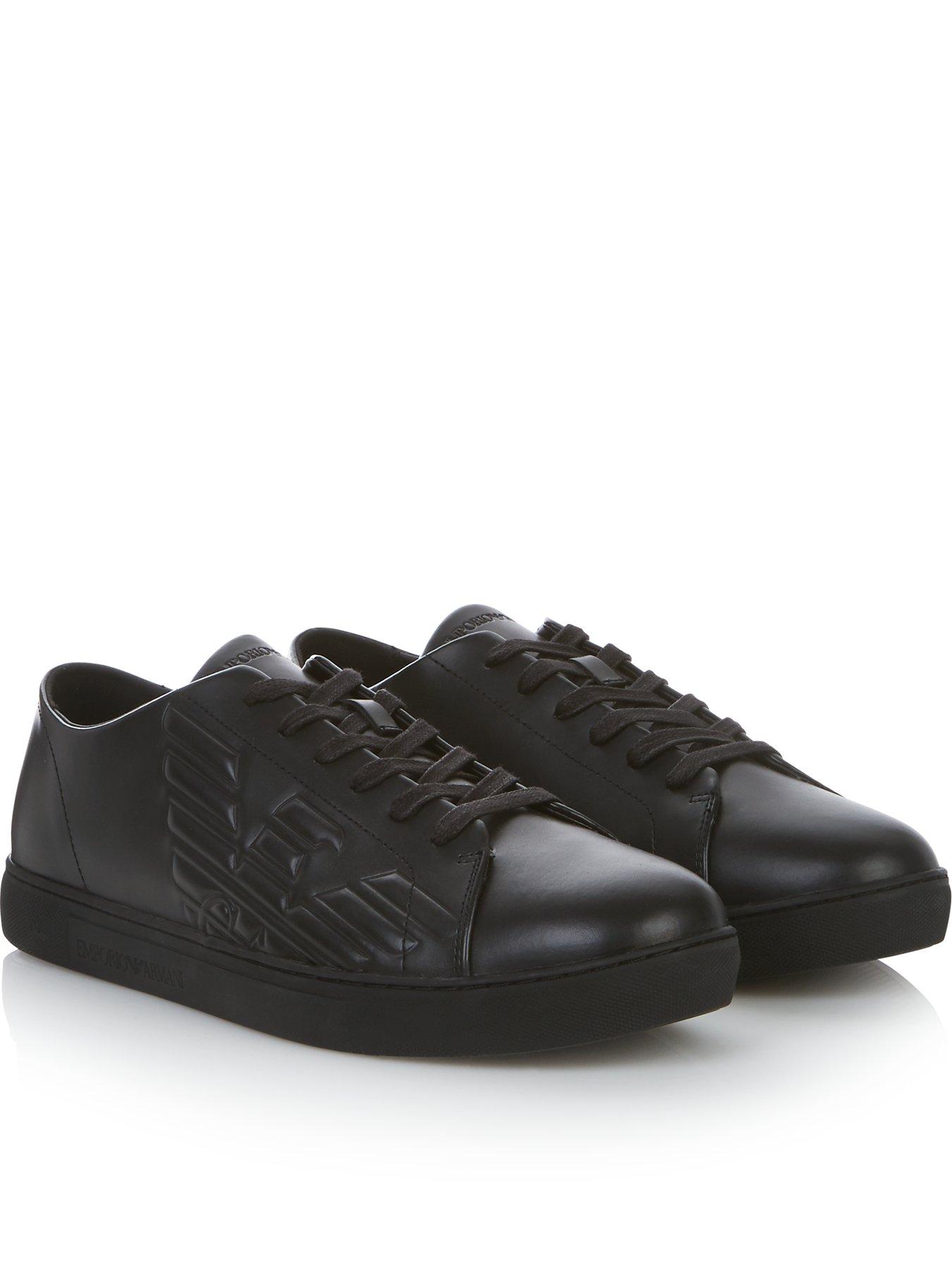 emporio armani black trainers