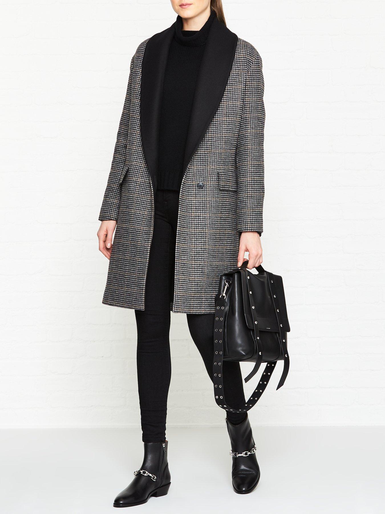 all saints check coat