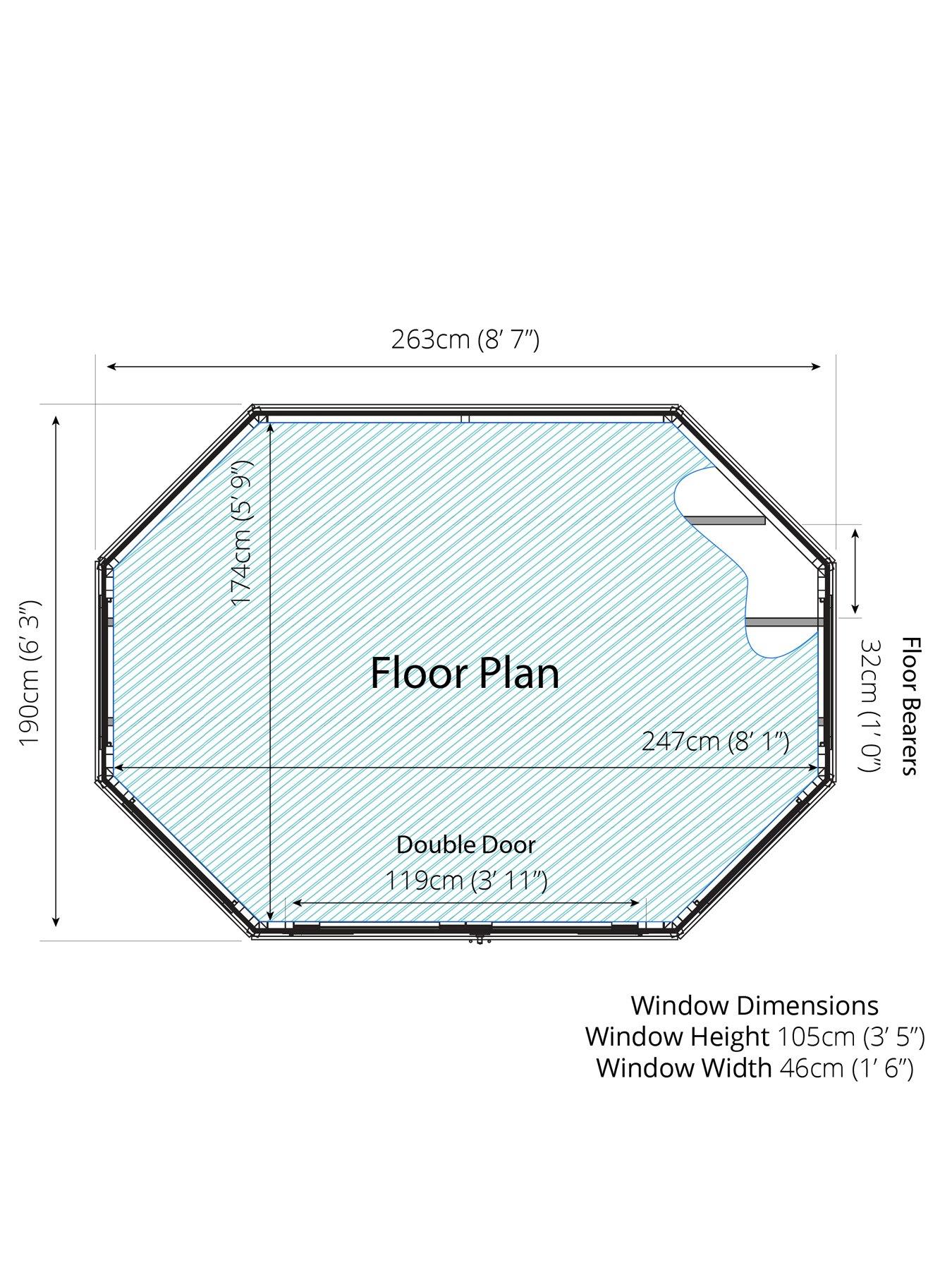 8 X 6ft Octagonal Summerhouse