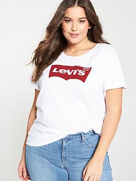 levi's plus plus perfect t-shirt - batwing white
