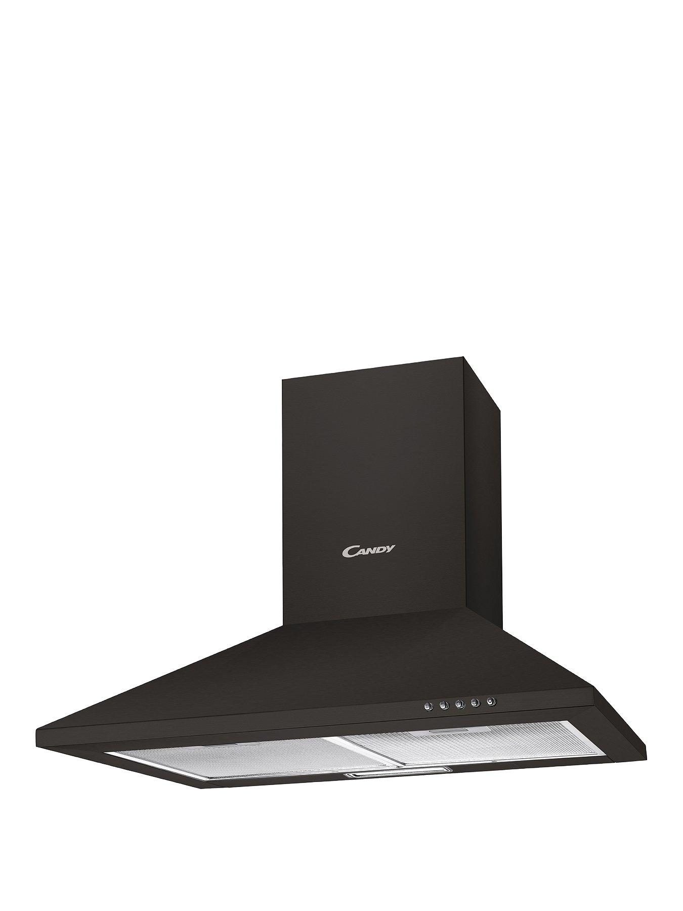 Product photograph of Candy Cce116 1n 60cm Chimney Hood - Black from very.co.uk