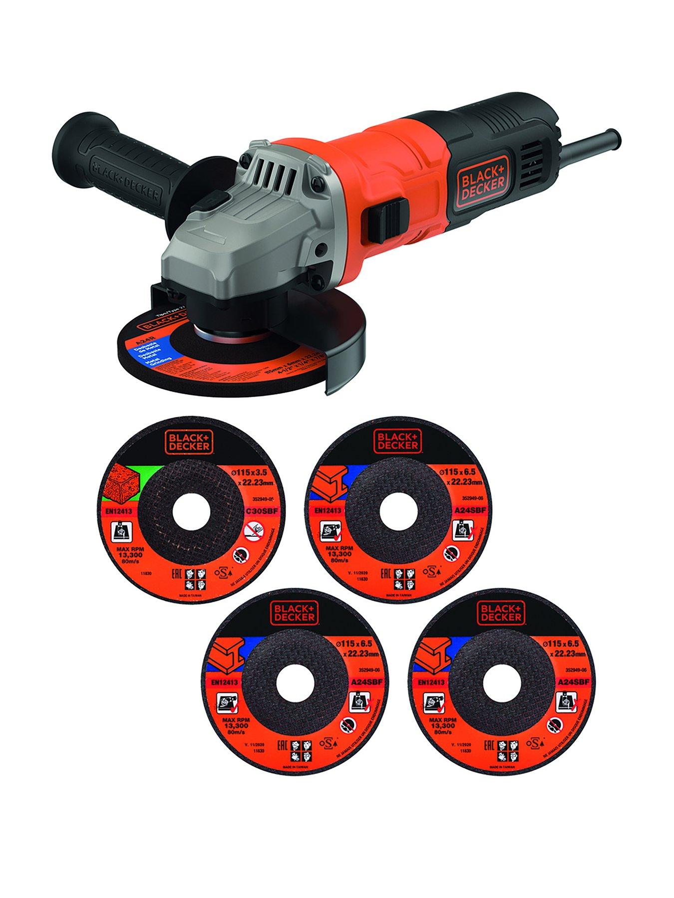 Product photograph of Black Decker Black Decker 710w Angle Grinder 5 Discs from very.co.uk