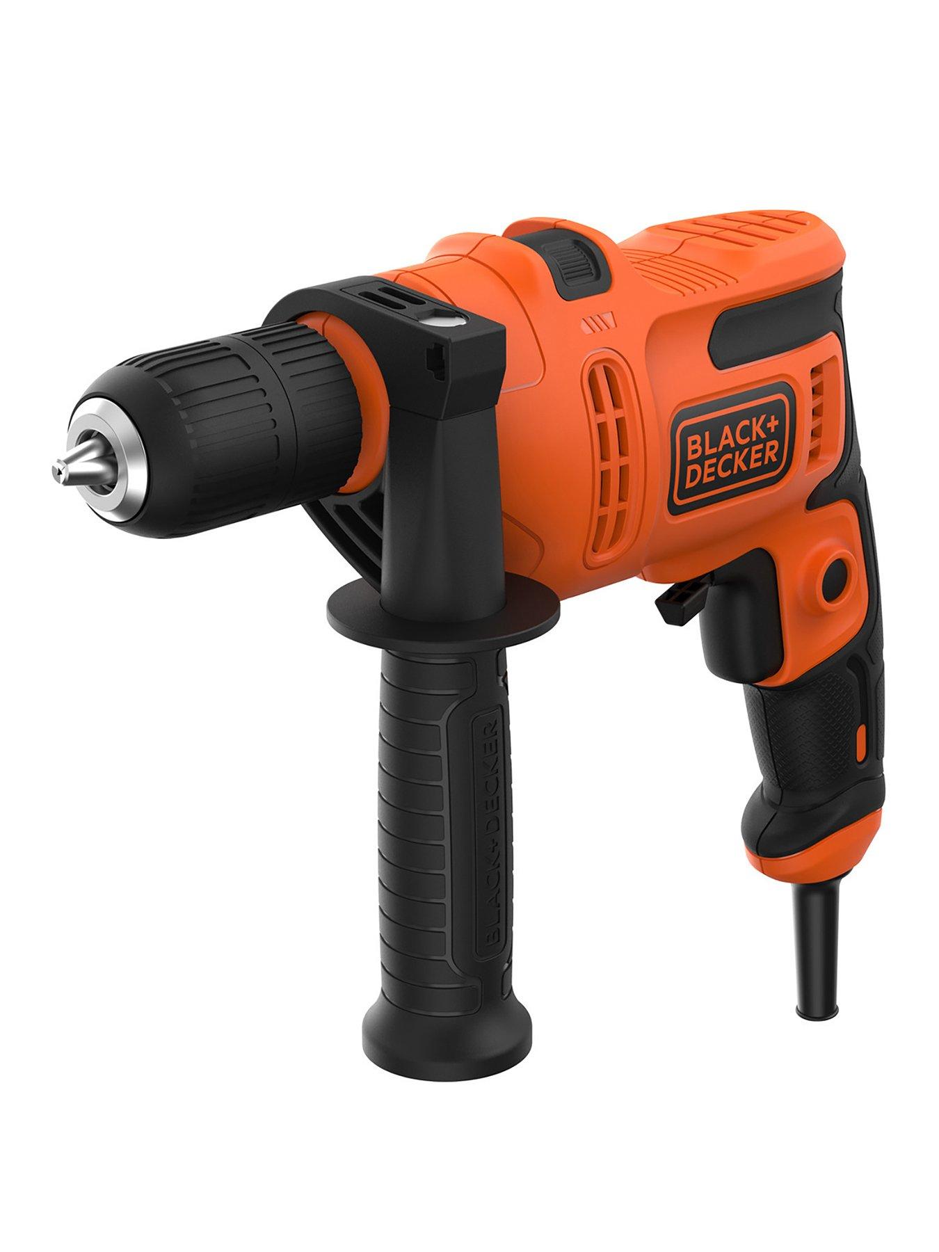 Product photograph of Black Decker 500w Corded Variable Speed Hammer Drill And Keyless Chuck from very.co.uk