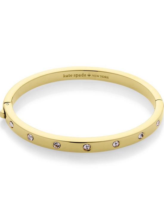 front image of kate-spade-new-york-set-in-stone-crystal-hinged-banglenbsp--gold