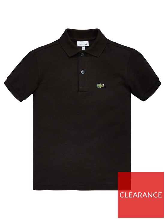 front image of lacoste-boys-classic-short-sleeve-pique-polo-shirt-black