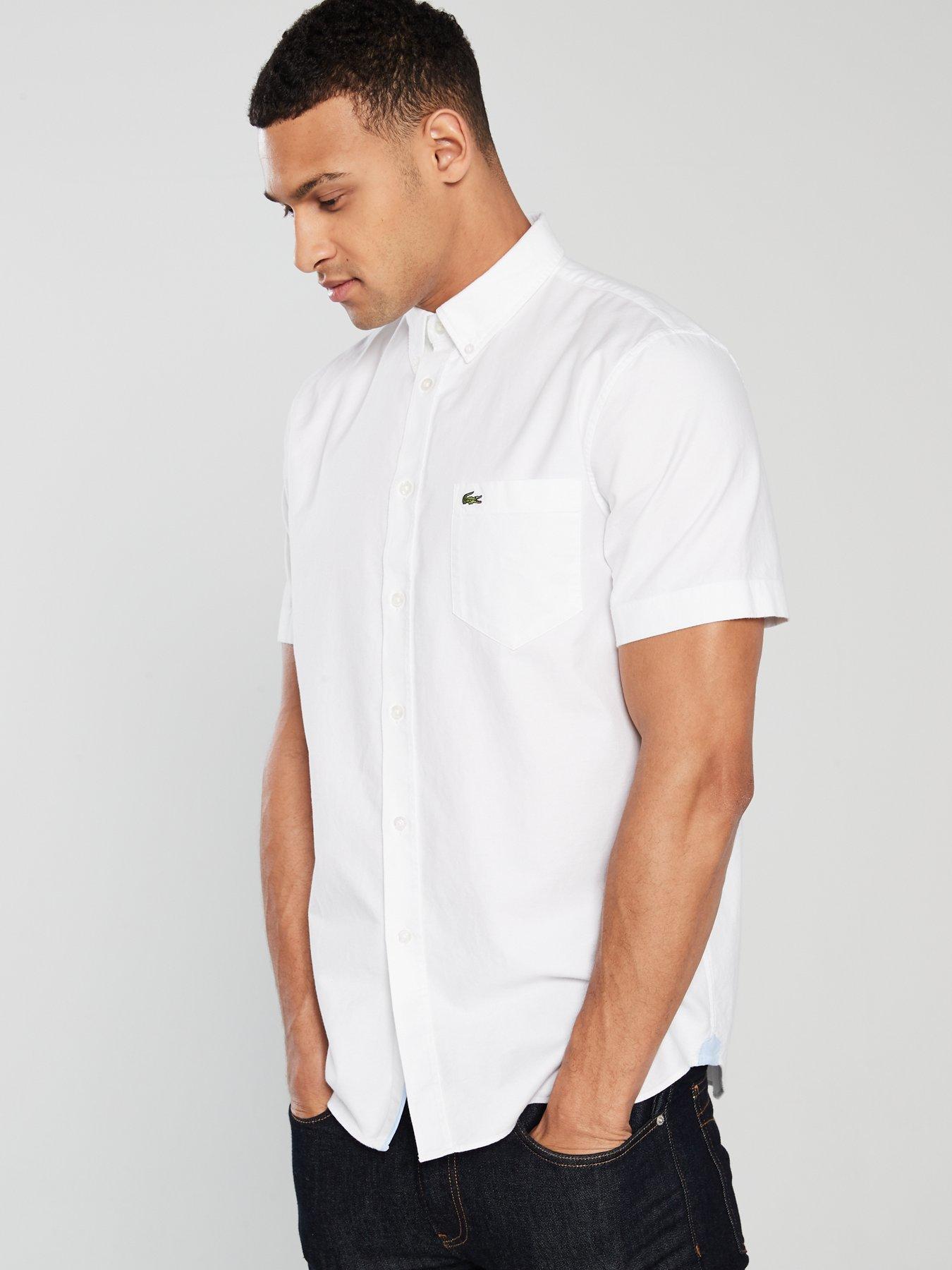 lacoste white short sleeve shirt