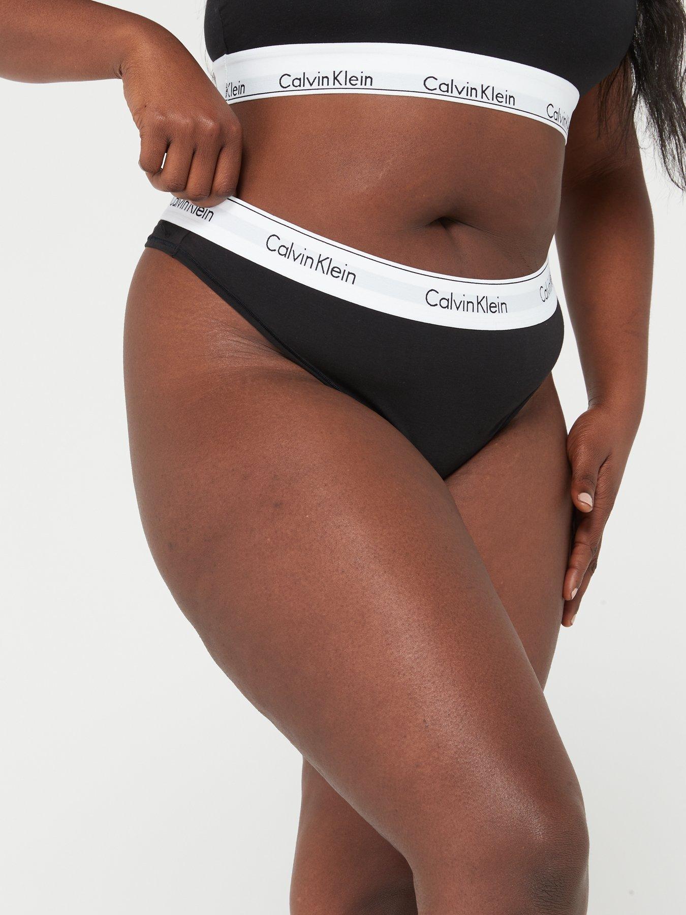 undefined Modern Cotton Plus Thong - Black