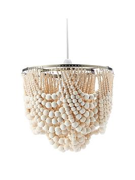 Product photograph of Miller Wooden Bead Easy Fit Ceiling Light Shade from very.co.uk