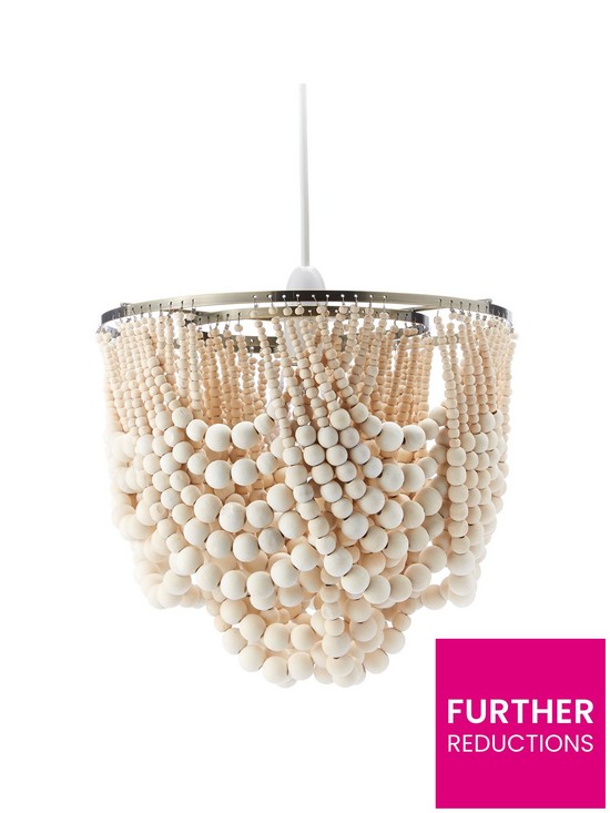 front image of miller-wooden-bead-easy-fit-ceiling-light-shade
