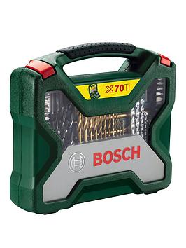 Product photograph of Bosch 70-piece Xline Accessory Set from very.co.uk