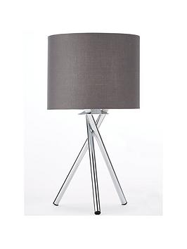 Product photograph of Everyday Tripod Bedside Table Lamp - Grey Ochre from very.co.uk
