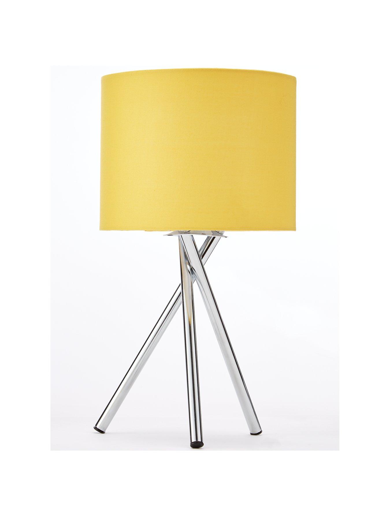 yellow tripod table lamp