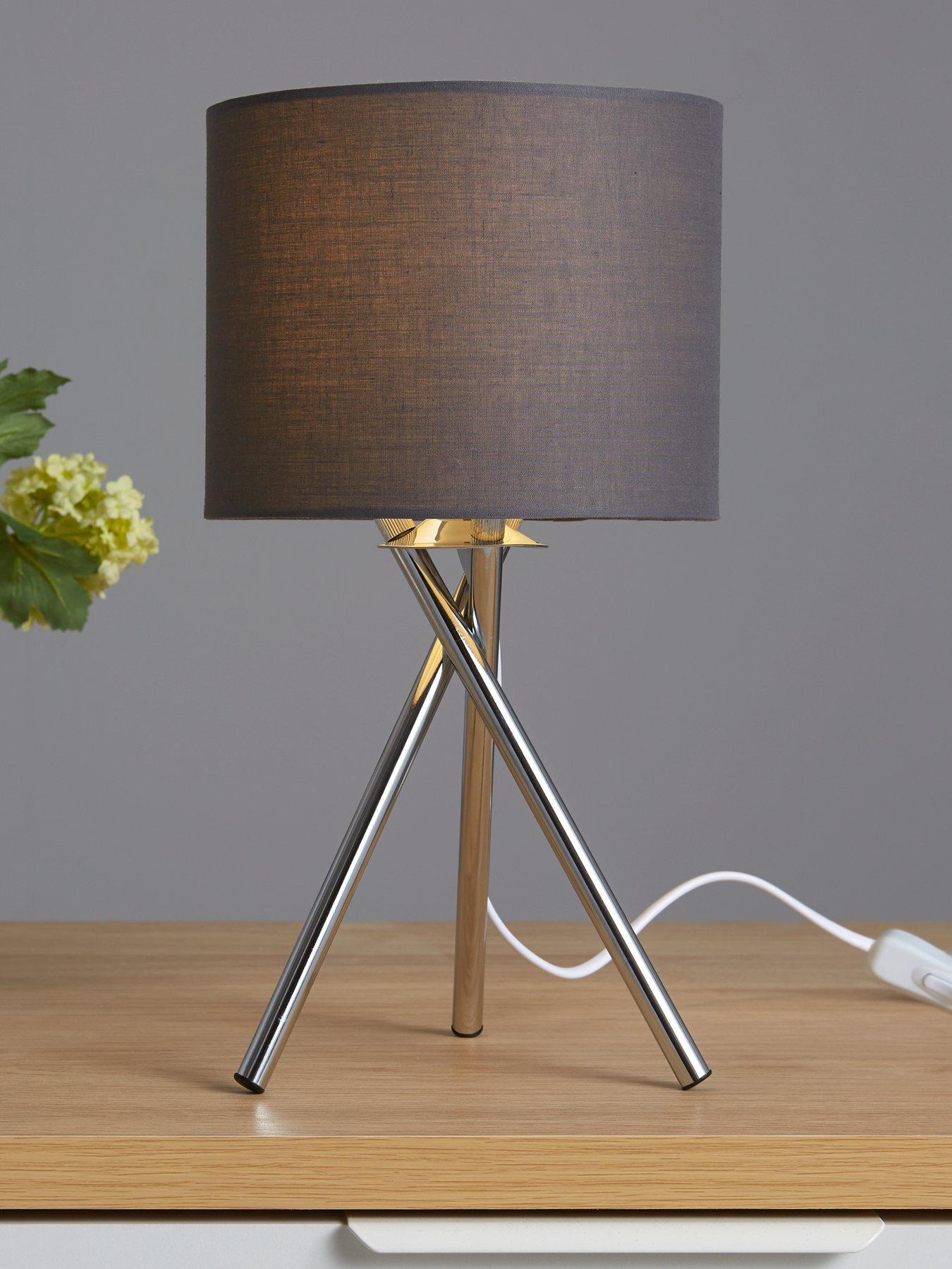 Image 2 of 4 of Everyday Tripod Bedside Table Lamp - Grey, Ochre