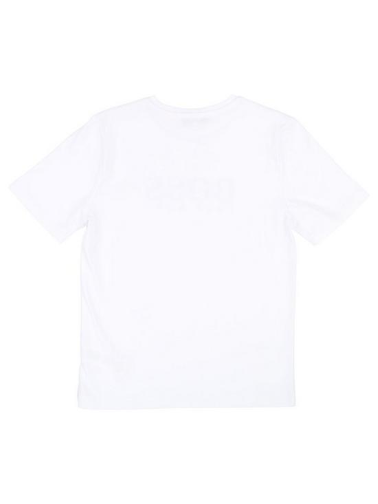 back image of boss-boys-classic-short-sleeve-logo-t-shirt-white